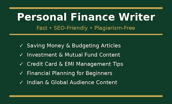 write engaging personal finance blog posts and articles