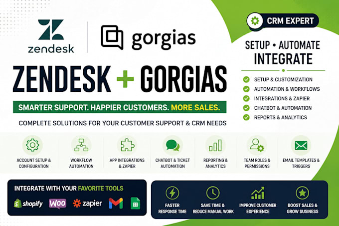 setup zendesk gorgias automation integration chatbot CRM