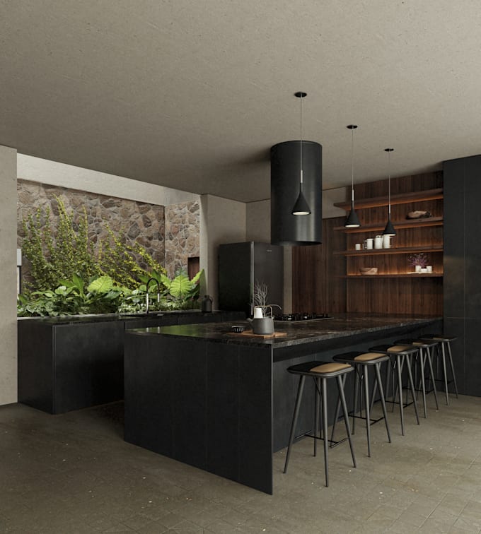 create photorealistic interior architectural rendering
