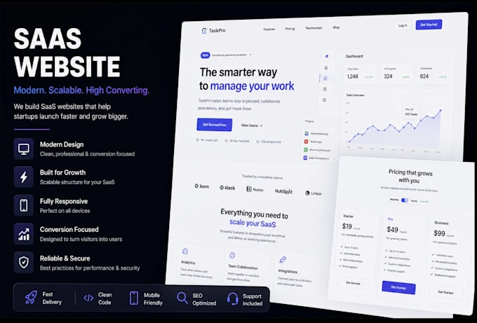 develop premium saas website, saas mvp, saas platform