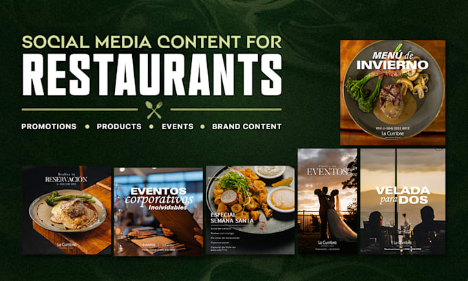 design instagram posts and social media content for restaurants
