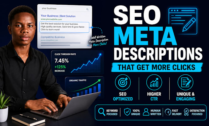 write SEO meta tags, meta title, and meta description for your website
