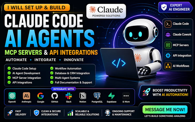 claude code setup claude code ai agent claude cowork claude mcp API integration