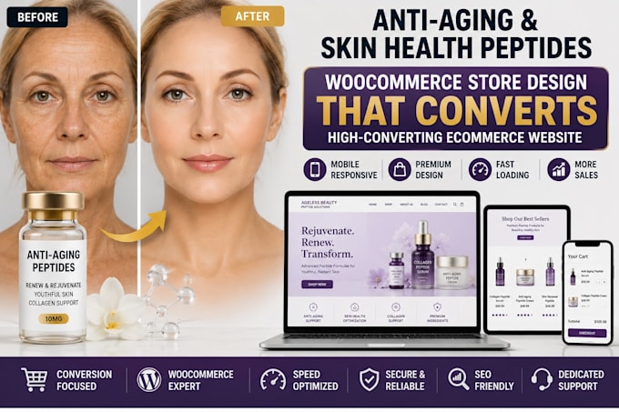 design an anti aging peptide ecommerce website that converts