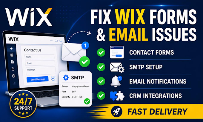 setup or fix wix contact forms, SMTP email and notification problems