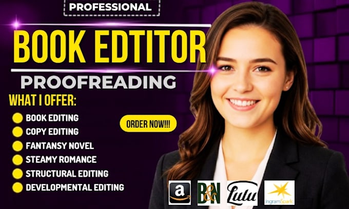 proofread, format fiction novel, nonfiction selfhelp, memoir, amazon book editor