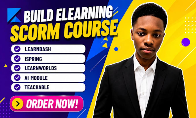 build elearning scorm course learndash ispring learnworlds ai module teachable