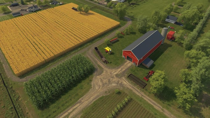 design realistic farming simulator 25 american farm and map setup