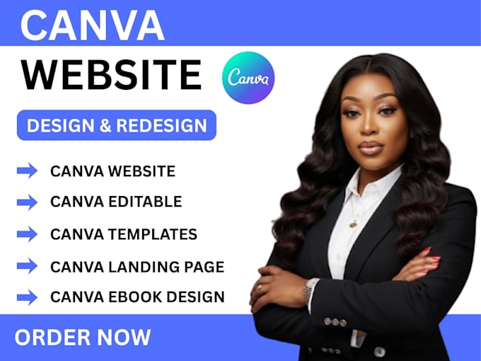 make responsive canva website design and canva landing page