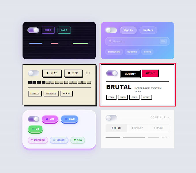 create your UI elements for websites