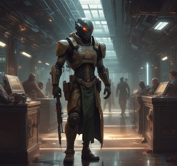 sci fi character illustration or sci fi character
