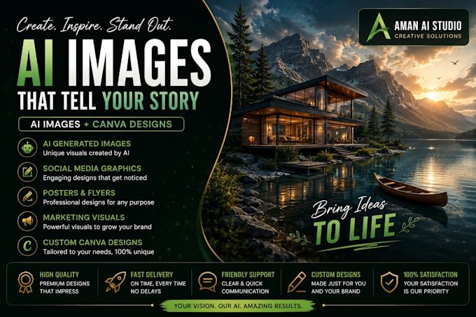 create ai images, canva designs, and social media graphics