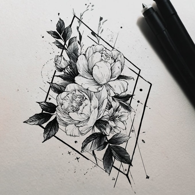 make custom tattoo design etching blackwork