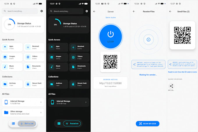 develop a local network sharing or file manager android app