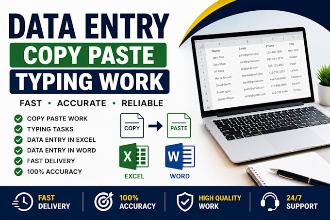 do copy paste typing and data entry tasks