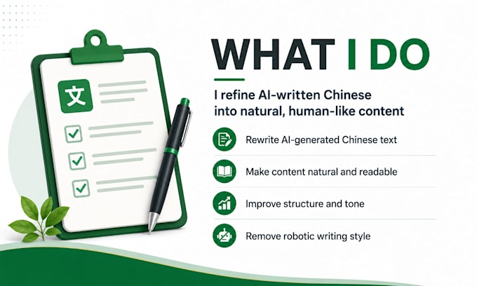 humanize ai generated chinese content into natural writing