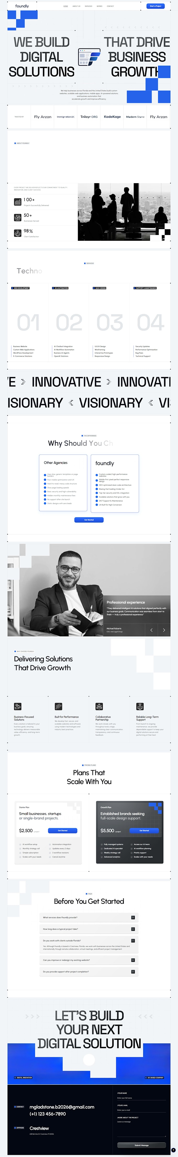 design, redesign, and develop a professional website as a full stack developer