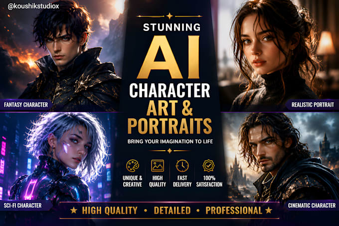 create custom ai character art and fantasy portraits
