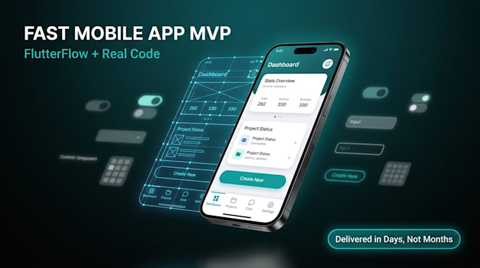 build your mobile app, web app mvp fast using flutterflow with real native code