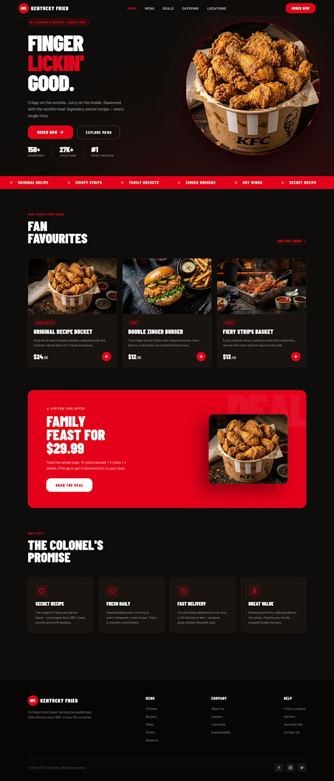 landing page and app UI design