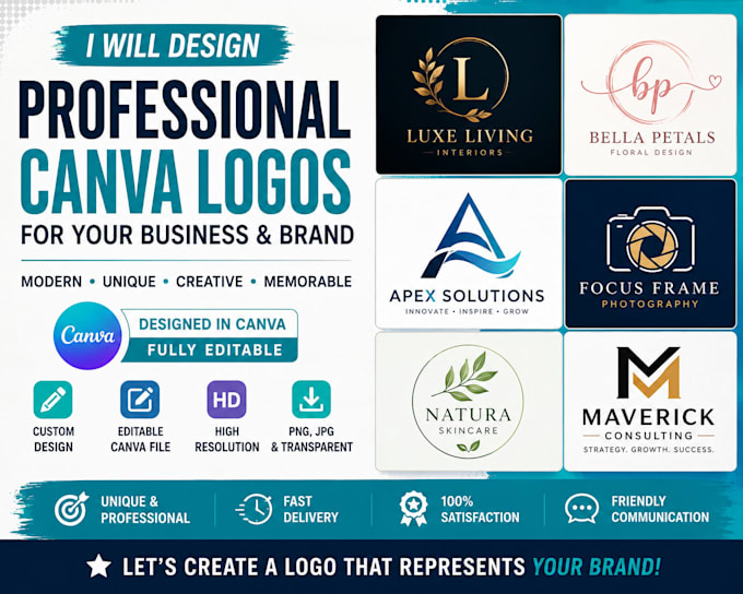 design professional canva logo business brand