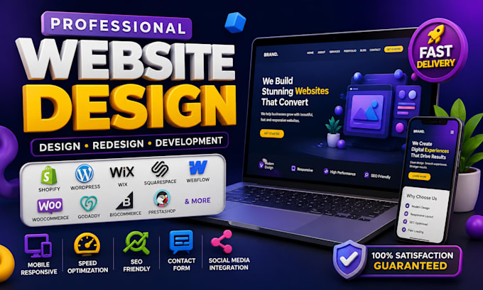 design redesign develop wordpress wix squarespace godaddy webflow duda website