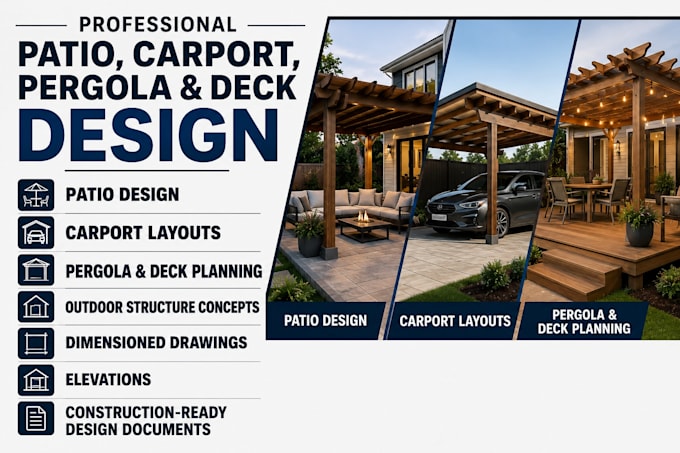 design custom patio carport and deck plans