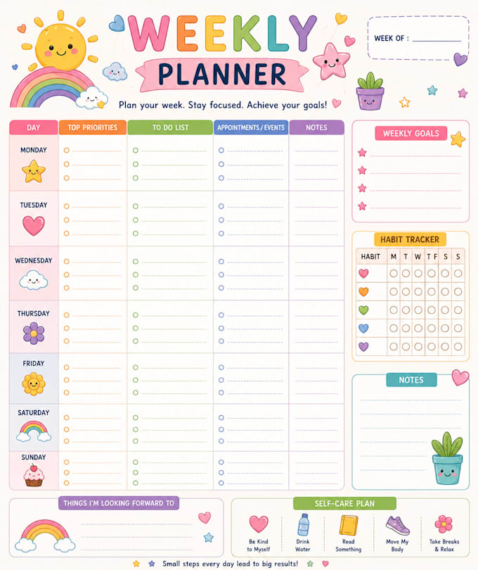 create customized planners for moms, students and kids