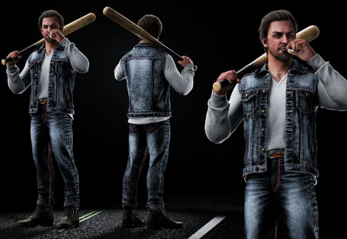 create realistic 3d game character for unreal engine 5, unity, blender