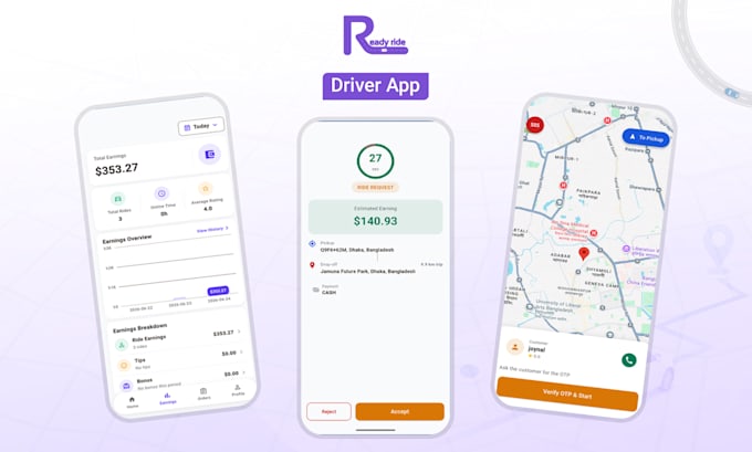 build a complete ride sharing app like uber lyft with driver rider panel