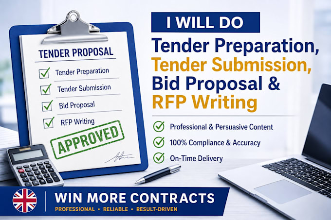 do tender preparation, tender submission, bid proposal and rfp writing