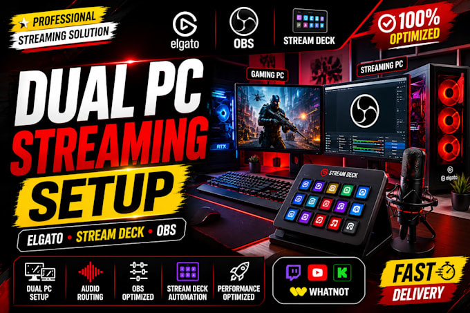 setup your dual PC streaming system with elgato stream deck and obs studio