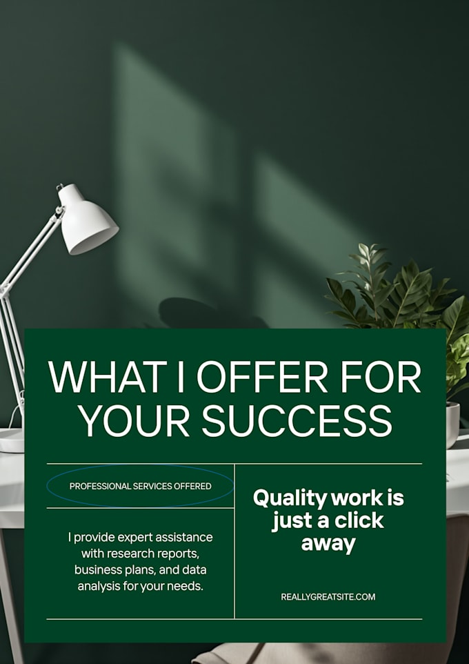 write research reports, business plans and data driven articles