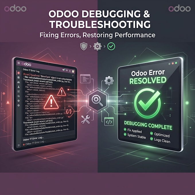 fix bugs and errors in your odoo system
