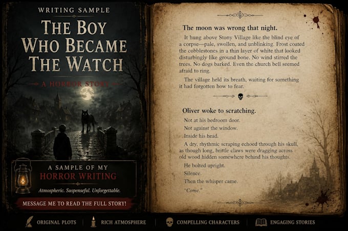 write fictional horror, thriller, and mystery short stories