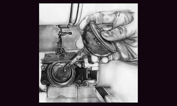 hand drawn realistic fine art illustration