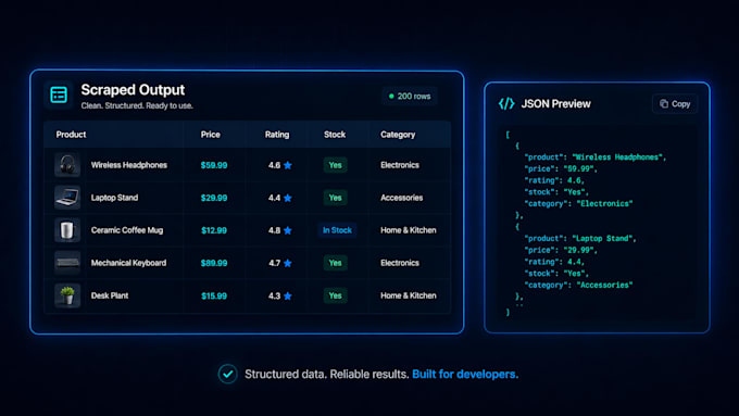 build a python web scraper to extract data or automate tasks