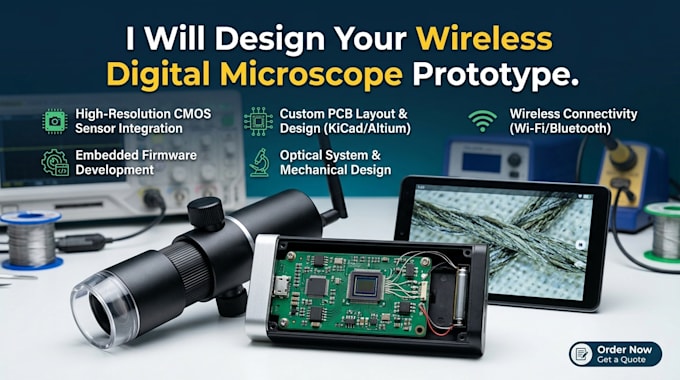 design a wireless digital microscope prototype with cmos sensor and pcb