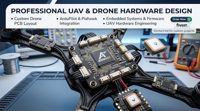 design custom drone pcb, ardu pilot flight controller and uav hardware