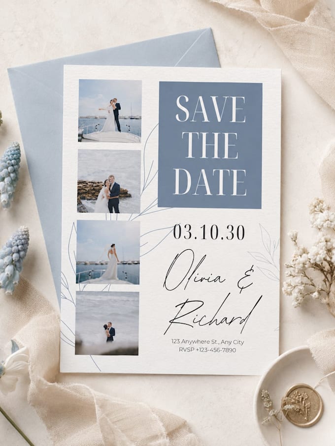 create an elegant wedding invitation design