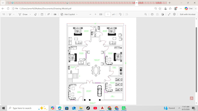 draft professional 2d floor plan in autocad
