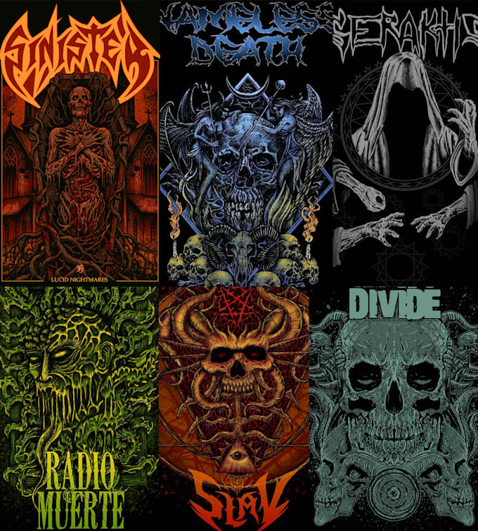 create horror and dark art design for metal bands