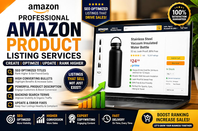 professionally create, optimize, and update amazon product listings