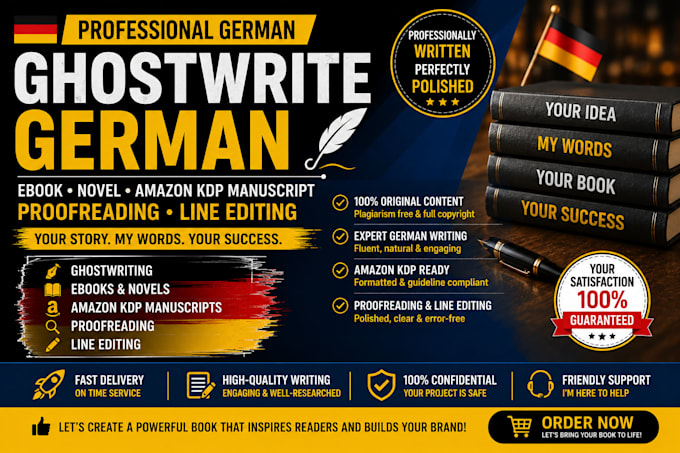 ghostwrite german ebook novel amazon kdp manuscript proofreading line editing