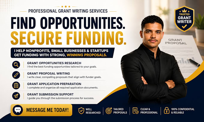 do grant opportunities, write grant proposals, grant applications and submission