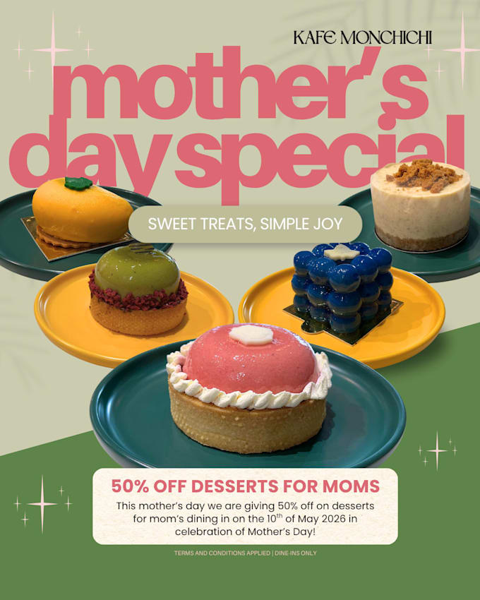 create menu design, social media posts, print materials
