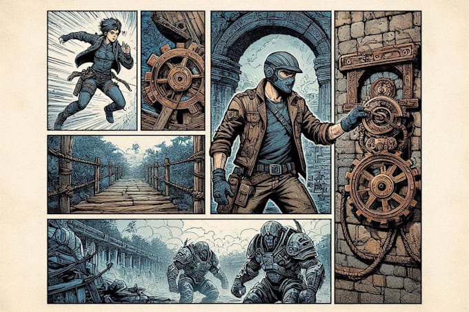 illustrate manga panels and comic book pages