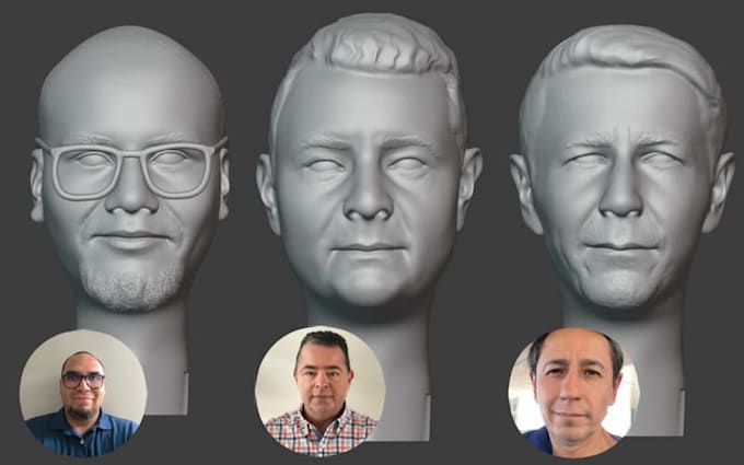 custom 3d head model realistic face likeness 3d head bust stl portrait sculpture
