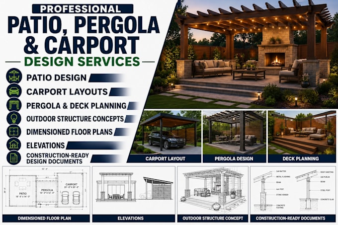 create custom patio and carport plans with construction drawings