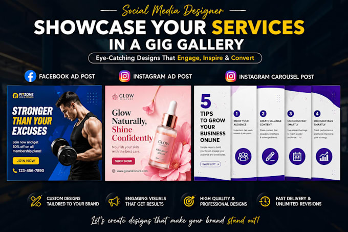 design social media posts ads and carousel posts